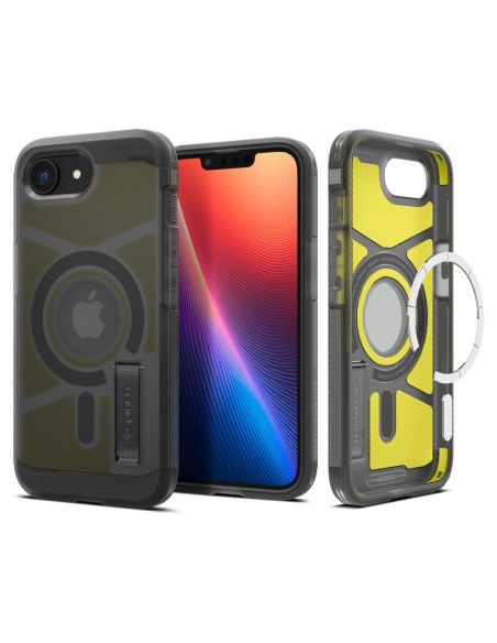 
„iPhone 16e“ galinis dėklas su tvirtu „MagSafe“ laikikliu – permatomai pilkas
