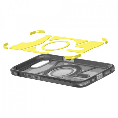 
„iPhone 16e“ galinis dėklas su tvirtu „MagSafe“ laikikliu – permatomai pilkas
