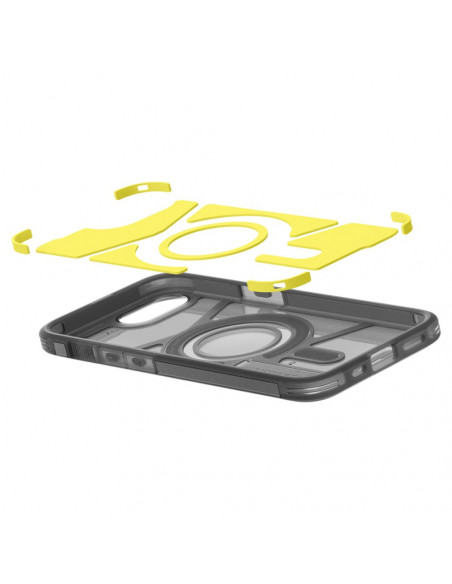 
„iPhone 16e“ galinis dėklas su tvirtu „MagSafe“ laikikliu – permatomai pilkas
