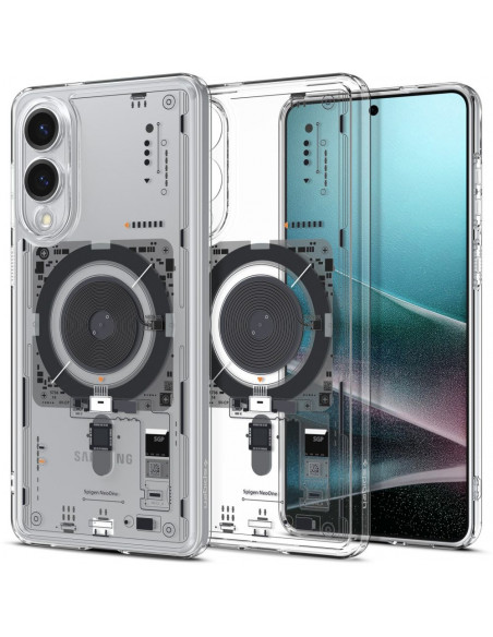 
„Samsung Galaxy S25 Edge Ultra Hybrid“ dėklas su MagSafe spauda ir permatomu korpusu
