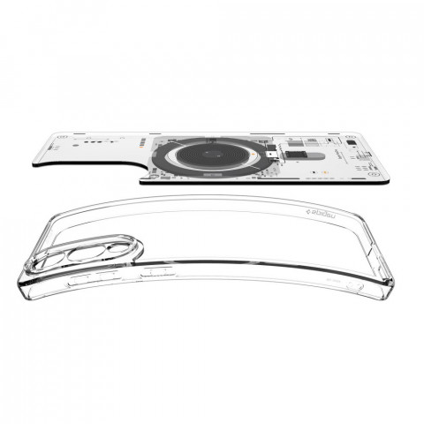 
„Samsung Galaxy S25 Edge Ultra Hybrid“ dėklas su MagSafe spauda ir permatomu korpusu
