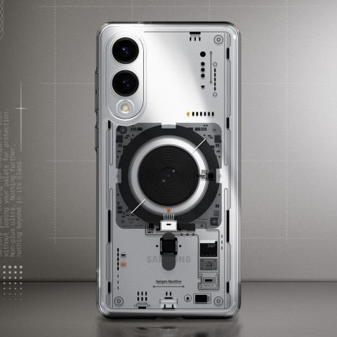 
„Samsung Galaxy S25 Edge Ultra Hybrid“ dėklas su MagSafe spauda ir permatomu korpusu
