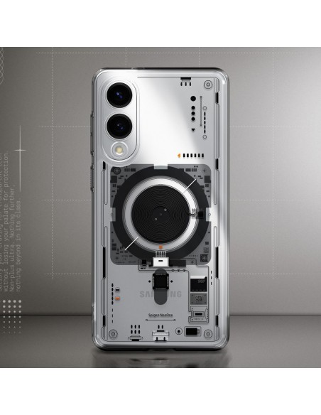 
„Samsung Galaxy S25 Edge Ultra Hybrid“ dėklas su MagSafe spauda ir permatomu korpusu
