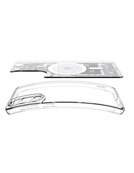 
„Samsung Galaxy S25 Edge Ultra Hybrid“ dėklas su MagSafe spauda ir baltu korpusu
