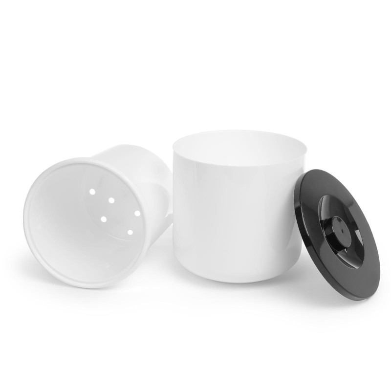 Ledo kibiras baltas su juodu dangteliu 10L