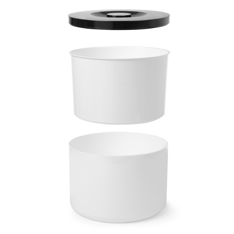 Ledo kibiras baltas su juodu dangteliu 10L