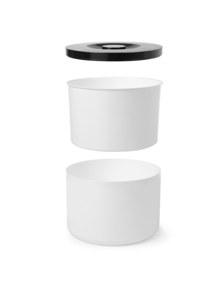 Ledo kibiras baltas su juodu dangteliu 10L