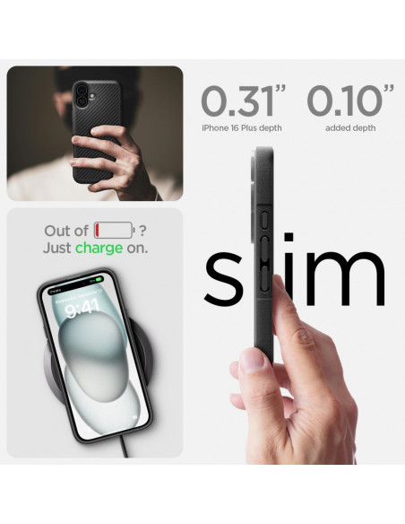 
„iPhone 16 Core Armor“ dėklas – matinės juodos spalvos
