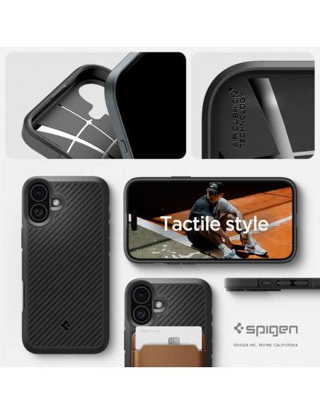 
„iPhone 16 Core Armor“ dėklas – matinės juodos spalvos
