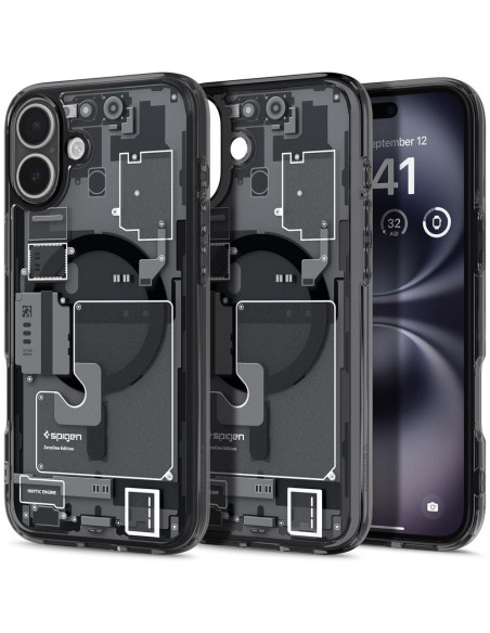 
„iPhone 16 Ultra Hybrid MagSafe Zero One“ apsauginis dėklas – tamsiai pilkas
