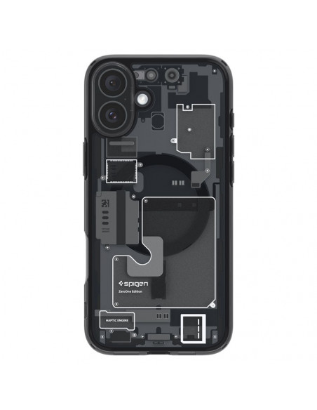 
„iPhone 16 Ultra Hybrid MagSafe Zero One“ apsauginis dėklas – tamsiai pilkas
