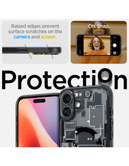 
„iPhone 16 Ultra Hybrid MagSafe Zero One“ apsauginis dėklas – tamsiai pilkas
