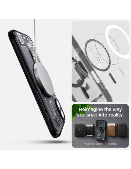 
„iPhone 16 Ultra Hybrid MagSafe Zero One“ apsauginis dėklas – tamsiai pilkas
