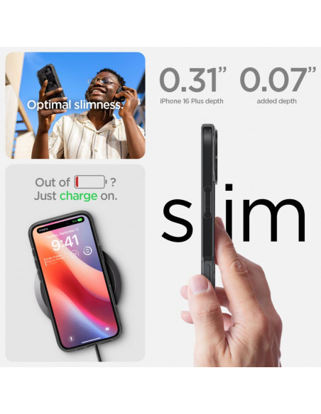 
„iPhone 16 Ultra Hybrid MagSafe Zero One“ apsauginis dėklas – tamsiai pilkas
