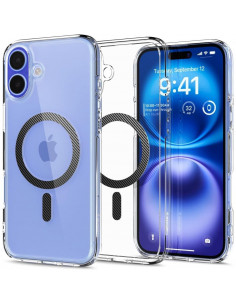 
„iPhone 16 Ultra Hybrid MagSafe“ anglies pluošto apsauginis dėklas – permatomas pilkas
