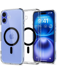 
„iPhone 16 Ultra Hybrid MagSafe“ apsauginis dėklas – permatomas juodas

