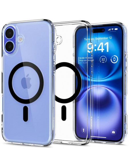 
„iPhone 16 Ultra Hybrid MagSafe“ apsauginis dėklas – permatomas juodas
