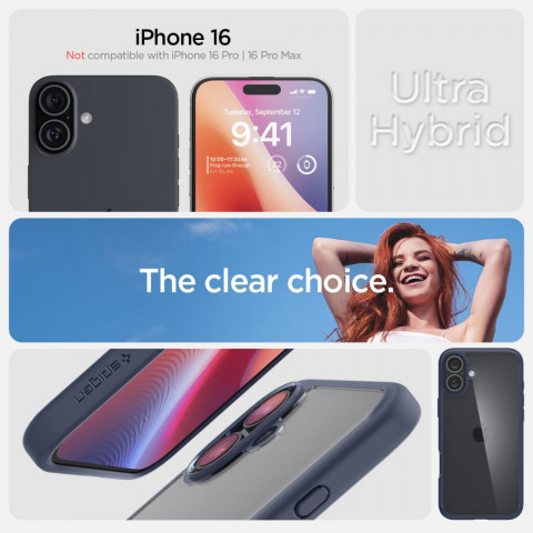 
Apsauginis dėklas, skirtas „iPhone 16 Ultra Hybrid“ – skaidrus mėlynas
