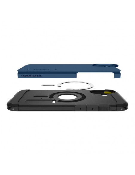 
Tvirtas „Armor MagSafe“ dėklas su stovu, skirtas „iPhone 16“ – mėlynas
