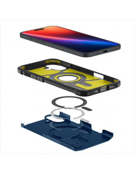 
Tvirtas „Armor MagSafe“ dėklas su stovu, skirtas „iPhone 16“ – mėlynas
