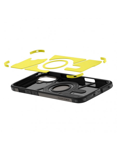 
Tvirtas „Armor MagSafe“ dėklas su stovu, skirtas „iPhone 16“ – metalo spalvos
