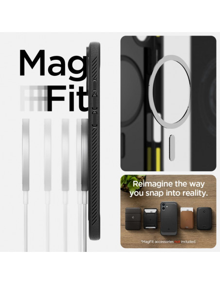 
„iPhone 16 Rugged Armor MagSafe“ galinis dėklas – juodas
