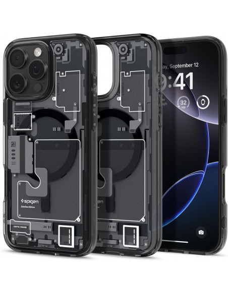 
„iPhone 16 Pro Ultra Hybrid Mag Zero One“ dėklas su „MagSafe“ – tamsiai pilkas
