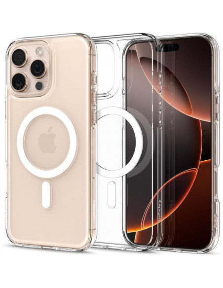 
„iPhone 16 Pro Ultra Hybrid Mag“ apsauginis dėklas su „MagSafe“ – permatomai baltas
