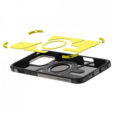 
„iPhone 16 Pro“ dėklas su tvirtu „Tough Armor MagSafe“ laikikliu – pistoleto metalo spalvos
