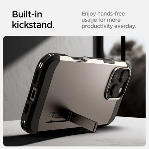 
„iPhone 16 Pro“ dėklas su tvirtu „Tough Armor MagSafe“ laikikliu – pistoleto metalo spalvos
