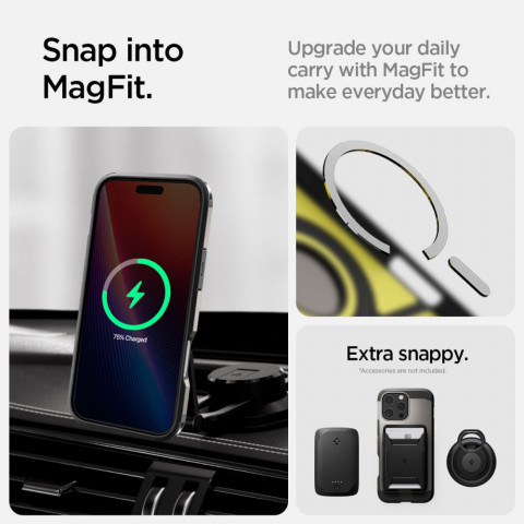 
„iPhone 16 Pro“ dėklas su tvirtu „Tough Armor MagSafe“ laikikliu – pistoleto metalo spalvos
