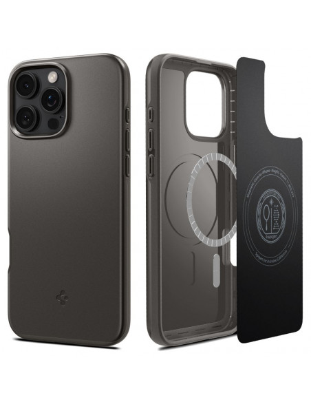 
„iPhone 16 Pro“ plonas „MagSafe“ dėklas – juodas
