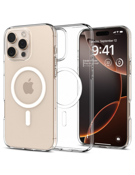 
„iPhone 16 Pro“ skirtas „MagSafe“ dėklas su skystųjų kristalų ekranu – skaidrus
