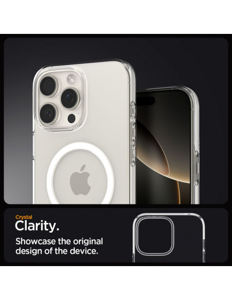 
„iPhone 16 Pro“ skirtas „MagSafe“ dėklas su skystųjų kristalų ekranu – skaidrus
