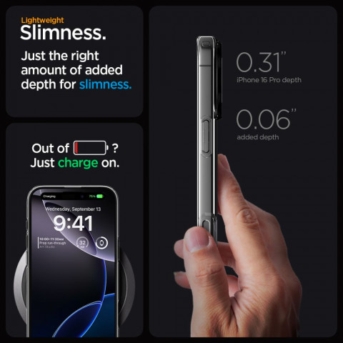 
„iPhone 16 Pro“ skirtas „MagSafe“ dėklas su skystųjų kristalų ekranu – skaidrus
