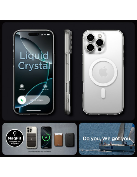 
„iPhone 16 Pro“ skirtas „MagSafe“ dėklas su skystųjų kristalų ekranu – skaidrus
