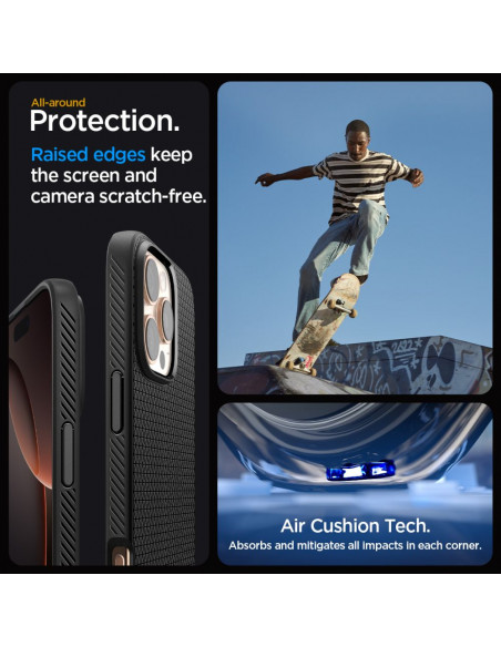 
„iPhone 16 Pro“ skysto oro dėklas – juodas
