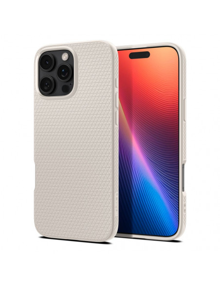 
„iPhone 16 Pro“ dėklas su skystu oru – titanas
