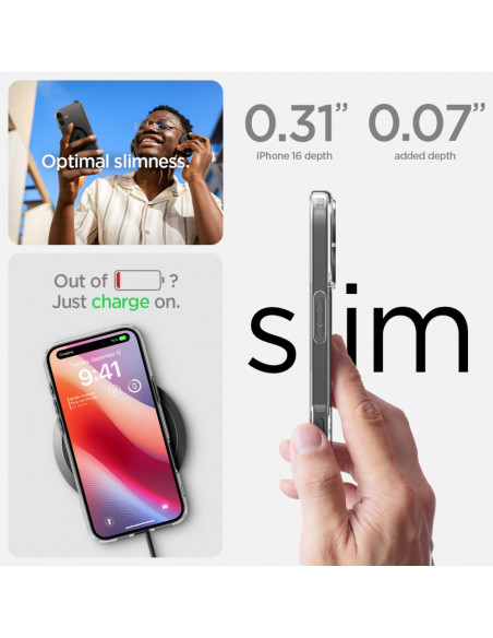 
„iPhone 16 Plus Ultra Hybrid Mag“ galinis dėklas su „MagSafe“ – permatomas juodas
