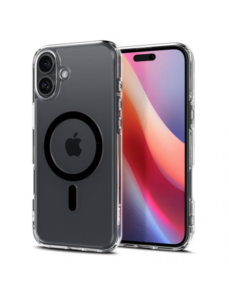 
„iPhone 16 Plus Ultra Hybrid Mag“ galinis dėklas su „MagSafe“ – permatomas juodas
