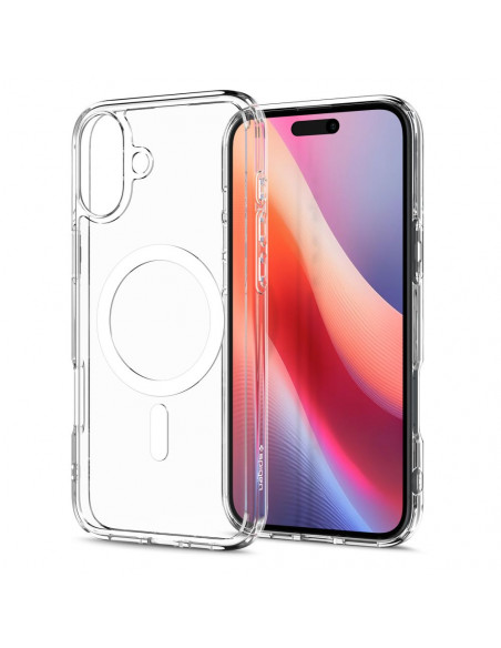 
„iPhone 16 Plus Ultra Hybrid Mag“ galinis dėklas su „MagSafe“ – permatomai baltas
