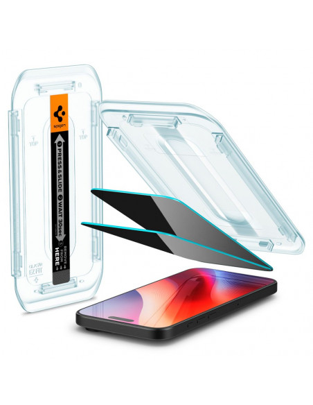 
Privatumo apsaugantis grūdintas stiklas su tvirtinimo rėmeliu, skirtas „iPhone 16 Pro Max“ - 2 vnt.
