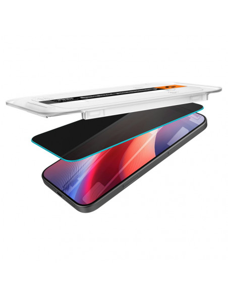 
Privatumo apsaugantis grūdintas stiklas su tvirtinimo rėmeliu, skirtas „iPhone 16 Pro Max“ - 2 vnt.
