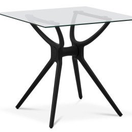Stalas kvadratinis stiklinis stalas namų biurui max 150 kg 80x80 cm