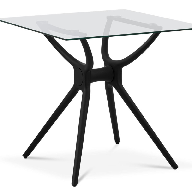 Stalas kvadratinis stiklinis stalas namų biurui max 150 kg 80x80 cm