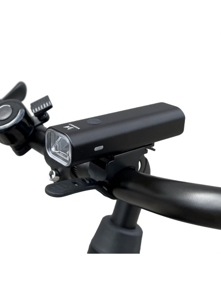 Dviračio priekinis žibintas USB balta šviesa 4 darbo režimai juoda