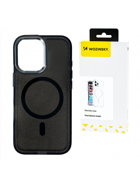 
„Samsung Galaxy S25 Ultra Mag Safe“ apsauginis dėklas – juodas su blizgučiais
