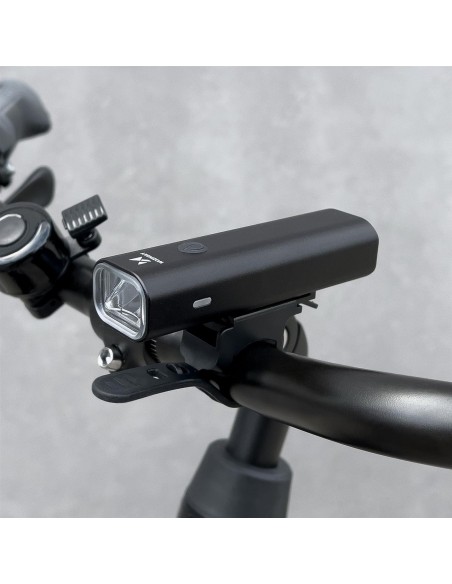 Dviračio priekinis žibintas USB balta šviesa 4 darbo režimai juoda
