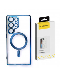 
„Samsung Galaxy S25 Ultra“ galvanizuoto danga padengtas galinis dėklas su „Magsafe“ danga – mėlynas
