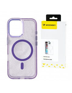 
„Samsung Galaxy S25+“ blizgučių dėklas su „Mag Safe“ – violetinis su blizgučiais
